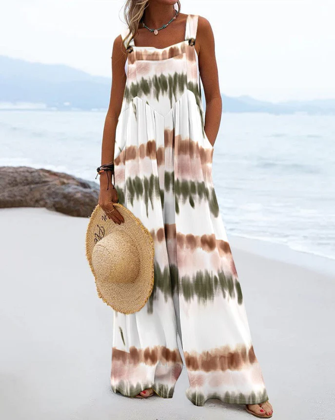 🔥HOT SALE🔥PLUS SIZE FLORAL WIDE LEG OVERALLS JUMPSUIT - Image 8