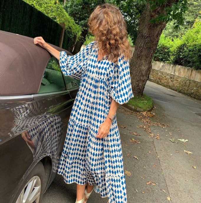 💖Limited Sale 50% OFF💖Women's Elegant Puff Sleeve Floral Boho Maxi Dress - Image 5