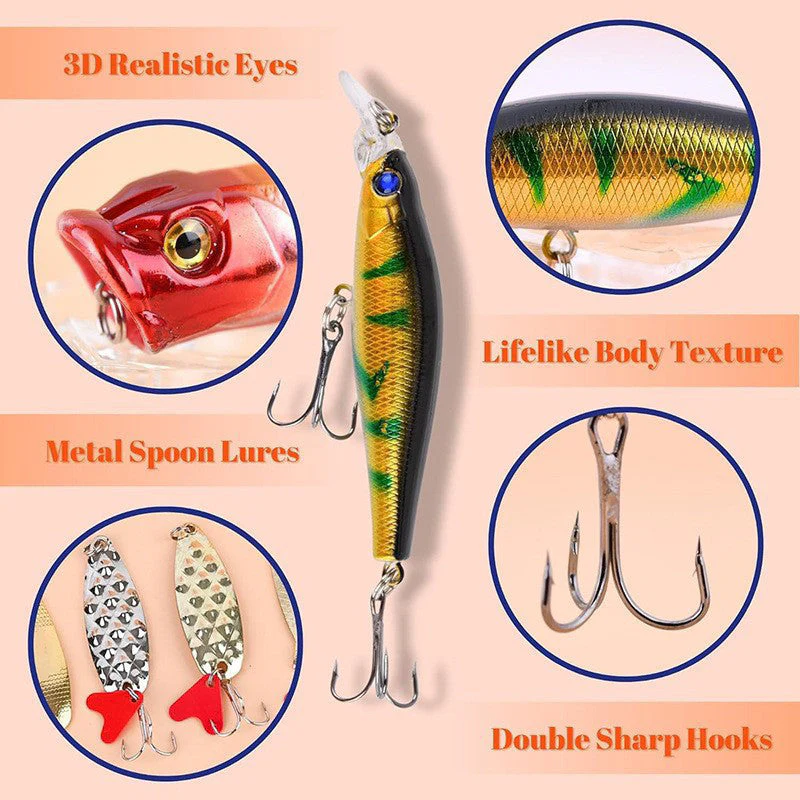 🎄Christmas Sale 49% OFF🎅Sturdy Realistic Fishing Lures with Advent Calendar Display Set - Image 2