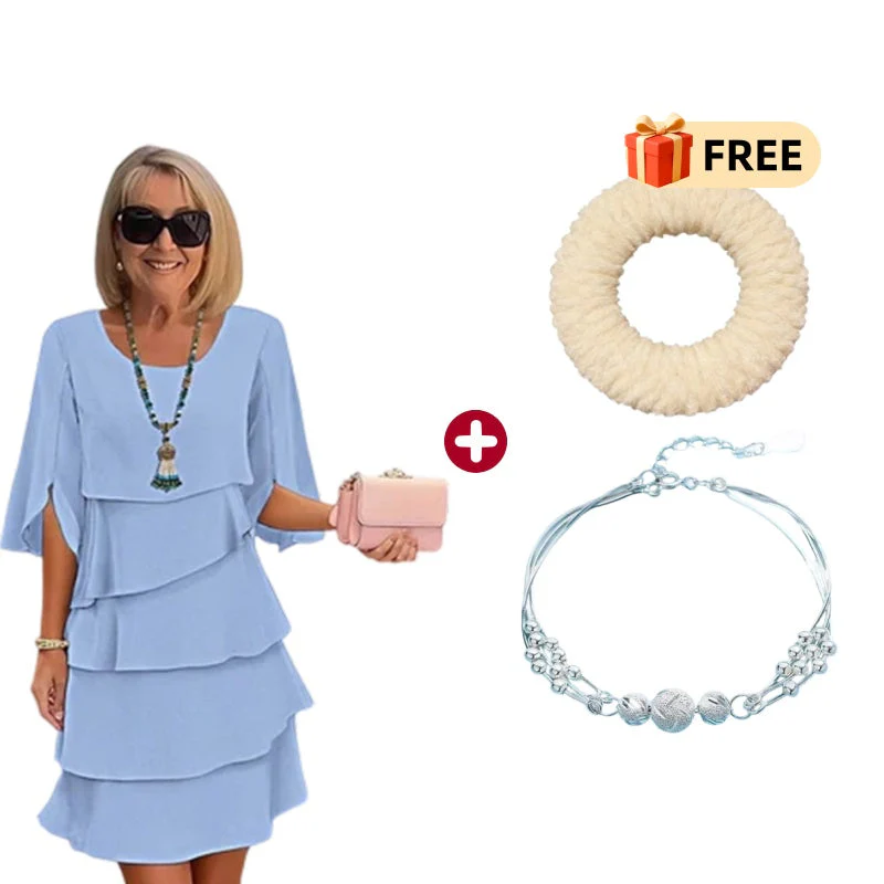 🎁 50% OFF! Women's Elegant Layered Ruffle Sleeve Dress – Effortless Style for Every Occasion 💃 - Image 28