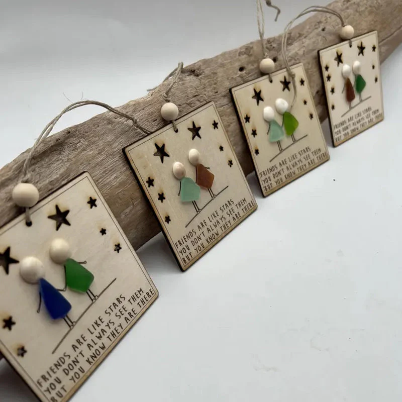 🔥LAST DAY 49% OFF🔥Sea Glass Art Friendship BFF ornament - Image 5