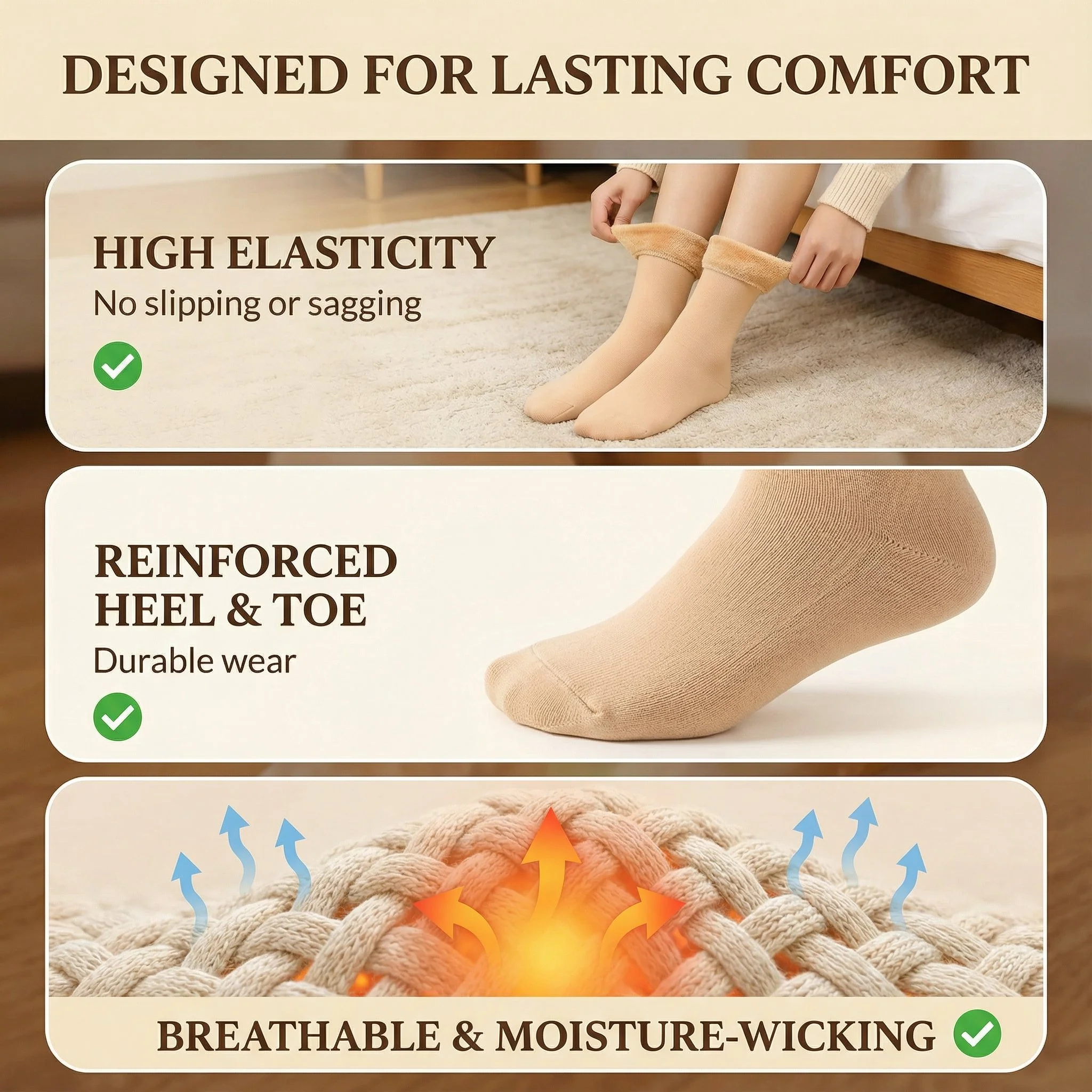 🎁Last Day Buy 1 Get 5 Pairs🔥Super Plush Thermal Self-Heating Socks Fleece-Lined Deep Comfort - Image 4