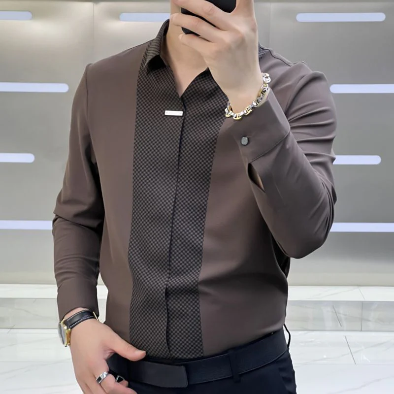 🎁✨Hot sale🔥Men's Business Casual Patchwork Shirt (BUY 2 FREE SHIPPING) - Image 8