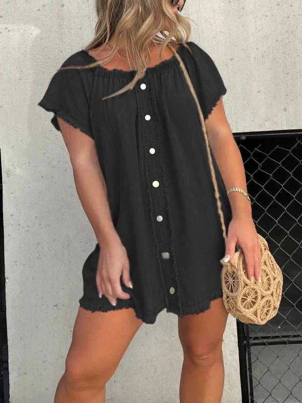 🔥BUY 2 GET 10% OFF💝Short Sleeve Casual Denim Dress - Image 10