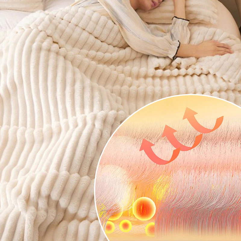 🎁LAST DAY SPECIAL PRICE: £10.99!!🎅Super Soft Fur Ribbed Fleece Throw Blanket⛄🔥 - Image 4