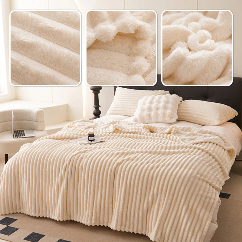 🎁LAST DAY SPECIAL PRICE: £10.99!!🎅Super Soft Fur Ribbed Fleece Throw Blanket⛄🔥 - Image 6