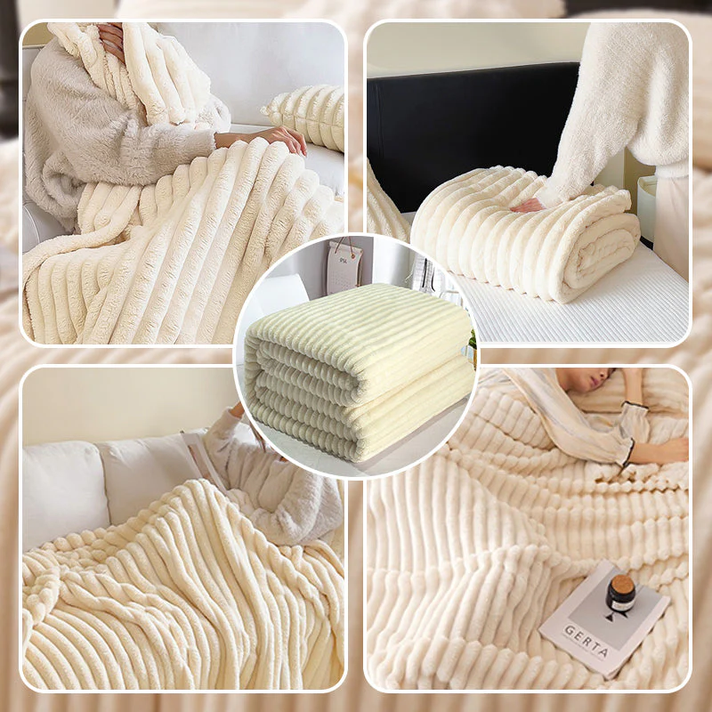 🎁LAST DAY SPECIAL PRICE: £10.99!!🎅Super Soft Fur Ribbed Fleece Throw Blanket⛄🔥 - Image 7