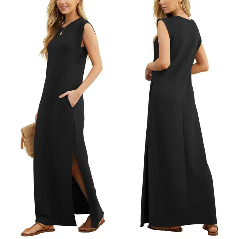 🔥Hot Sale🔥👗Women's Wrinkle-Free Casual Dress with Split Hem - Image 2