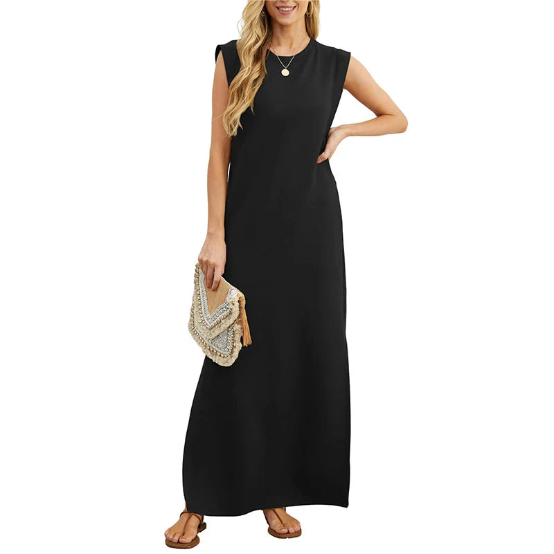 🔥Hot Sale🔥👗Women's Wrinkle-Free Casual Dress with Split Hem - Image 8