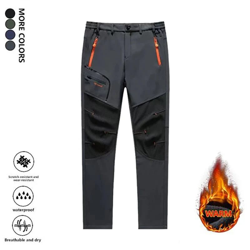 🛠️ Straight-Leg Work Pants – Fleece-Lined, Waterproof + Zipper Pockets (No Belt) - Image 4
