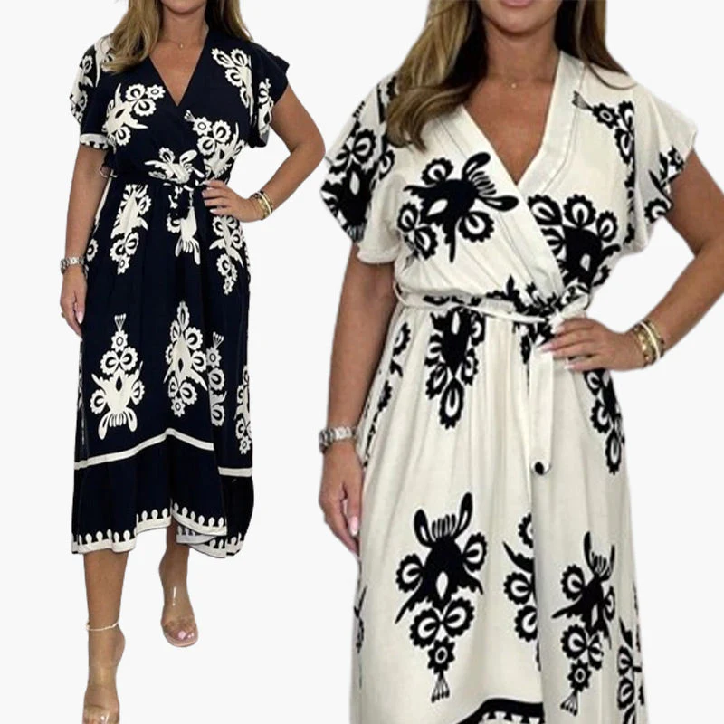 💞 Special Offers 49%OFF ✨Summer Ruffle Sleeves Tie V-Neck Dress - Image 2