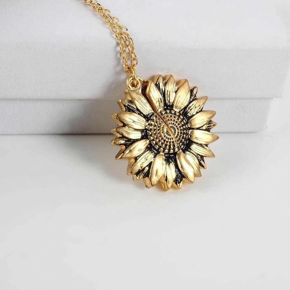 🔥🌞"You Are My Sunshine" Sunflower Necklace🌻(Double-sided engraving) - Image 10
