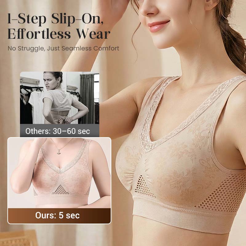 【✨1+1 Free - 2 Pcs】🏆Pure Cotton Buttonless Comfy Lifting Bra - Image 3