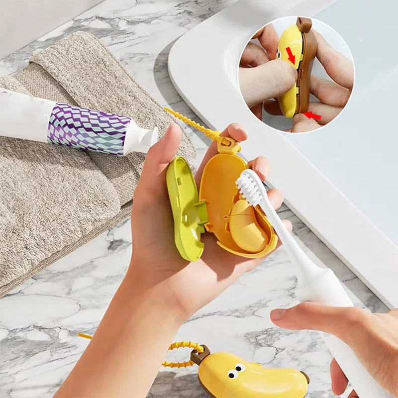⏳Limited-time 50% off⏰Travel Portable Cute Banana Toothbrush Storage Case with Toothpaste Dispenser🪥🍌 - Image 3