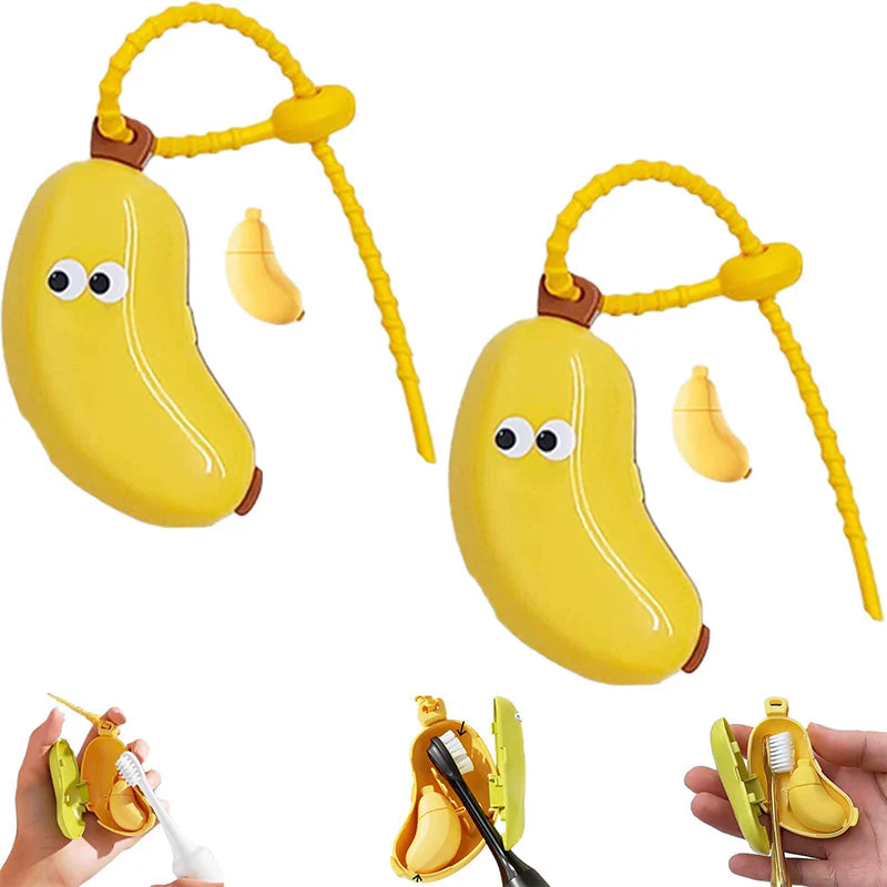 ⏳Limited-time 50% off⏰Travel Portable Cute Banana Toothbrush Storage Case with Toothpaste Dispenser🪥🍌 - Image 9