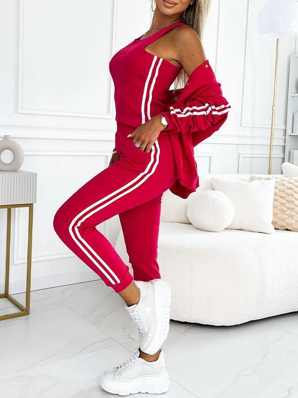 🔥THE WEEK'S SPECIAL PRICE🔥Women's three-piece baseball jacket and pants set - Image 15