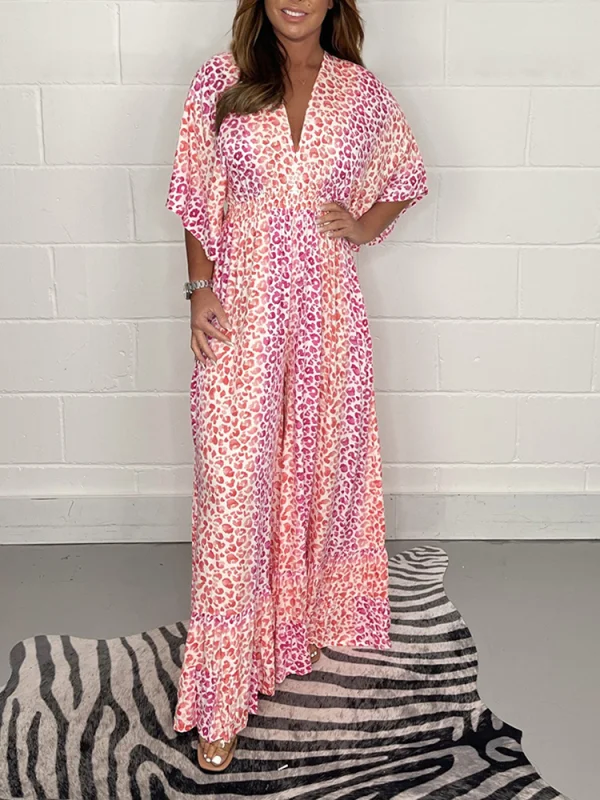 ๐2024 NEW STYLE V-neck Leopard print Dress ๐