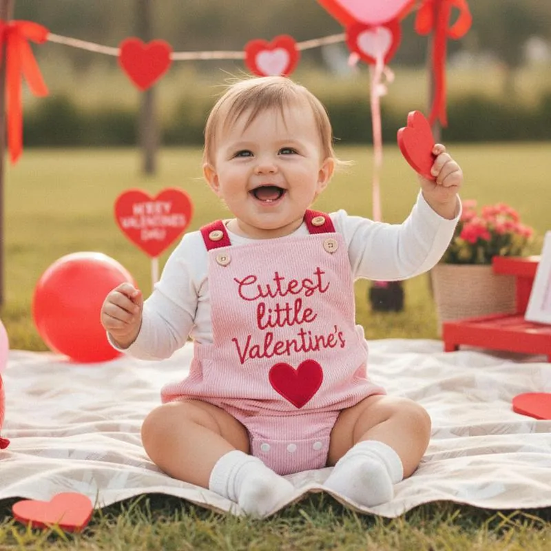 💕LAST DAY SALE 50% OFF!!💖Baby Girls Valentines Day Romper