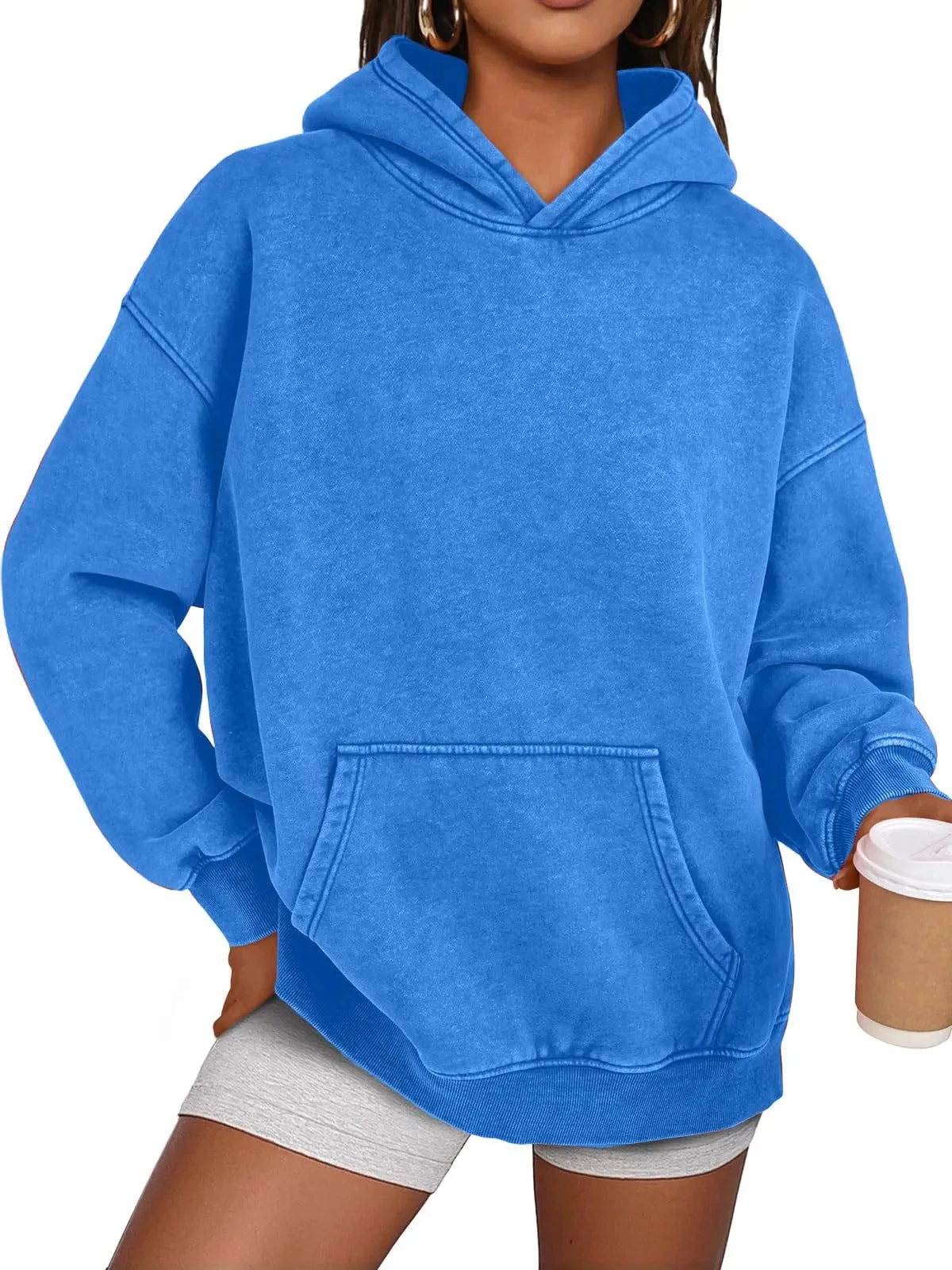 🔥LAST DAY SALE 49% OFF!!💥🎁Womens Acid Wash Hoodie Oversized Long Sleeve Fall Fashion Sweatshirts - Image 10