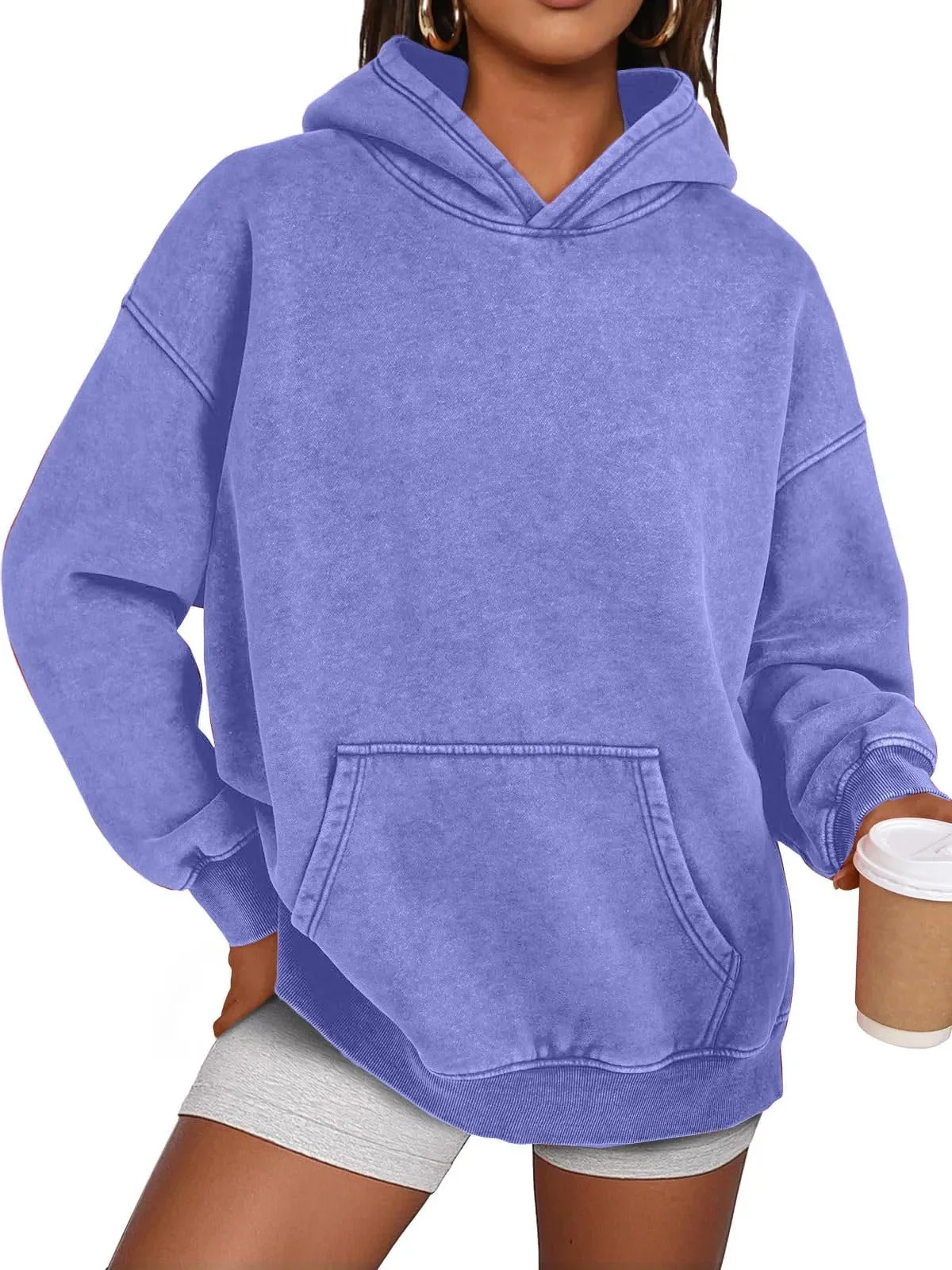 🔥LAST DAY SALE 49% OFF!!💥🎁Womens Acid Wash Hoodie Oversized Long Sleeve Fall Fashion Sweatshirts - Image 14