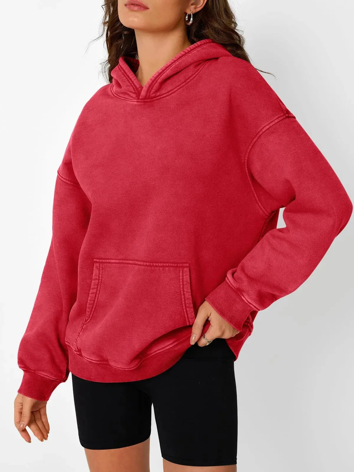 🔥LAST DAY SALE 49% OFF!!💥🎁Womens Acid Wash Hoodie Oversized Long Sleeve Fall Fashion Sweatshirts - Image 3