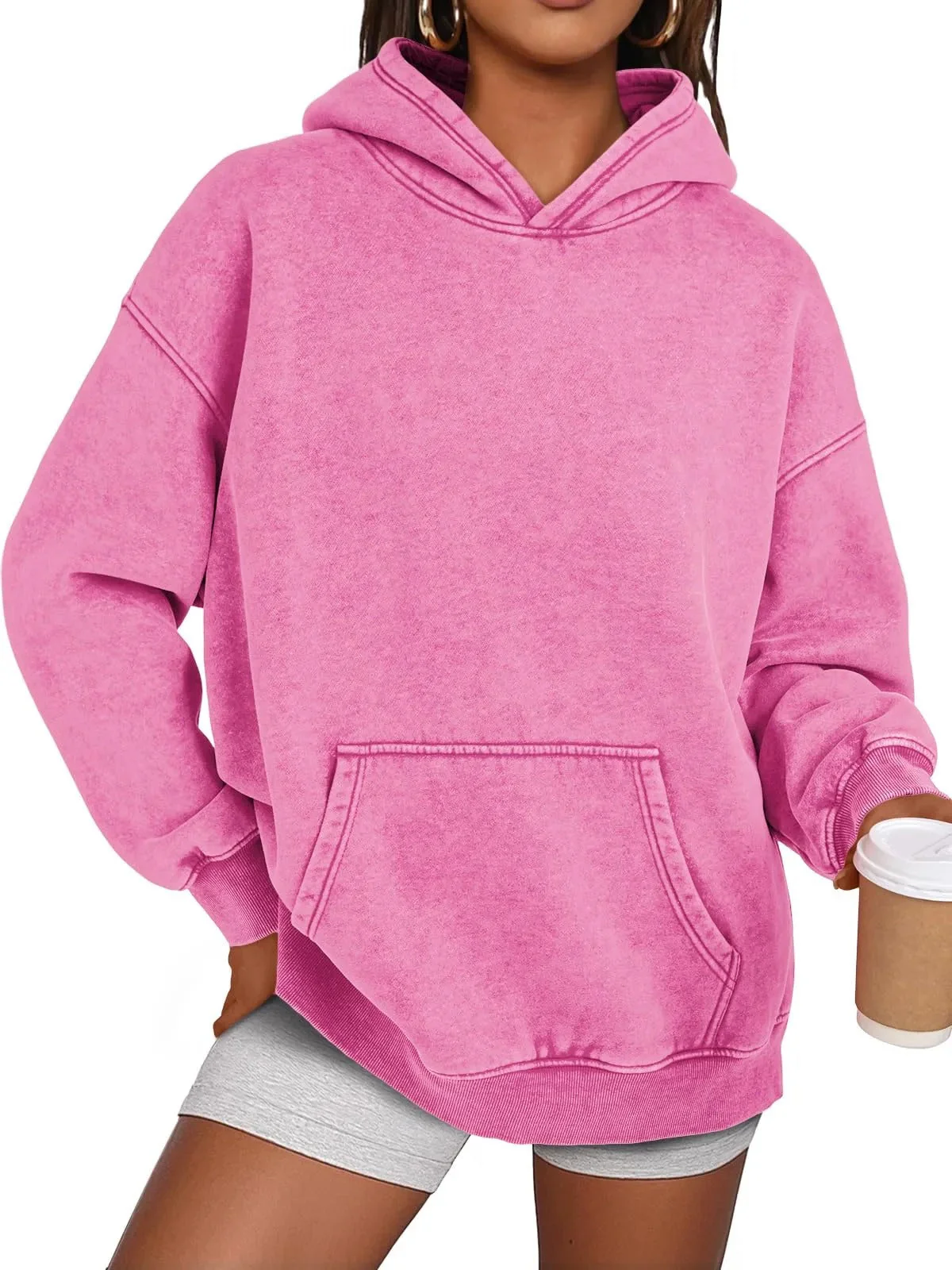 🔥LAST DAY SALE 49% OFF!!💥🎁Womens Acid Wash Hoodie Oversized Long Sleeve Fall Fashion Sweatshirts - Image 7
