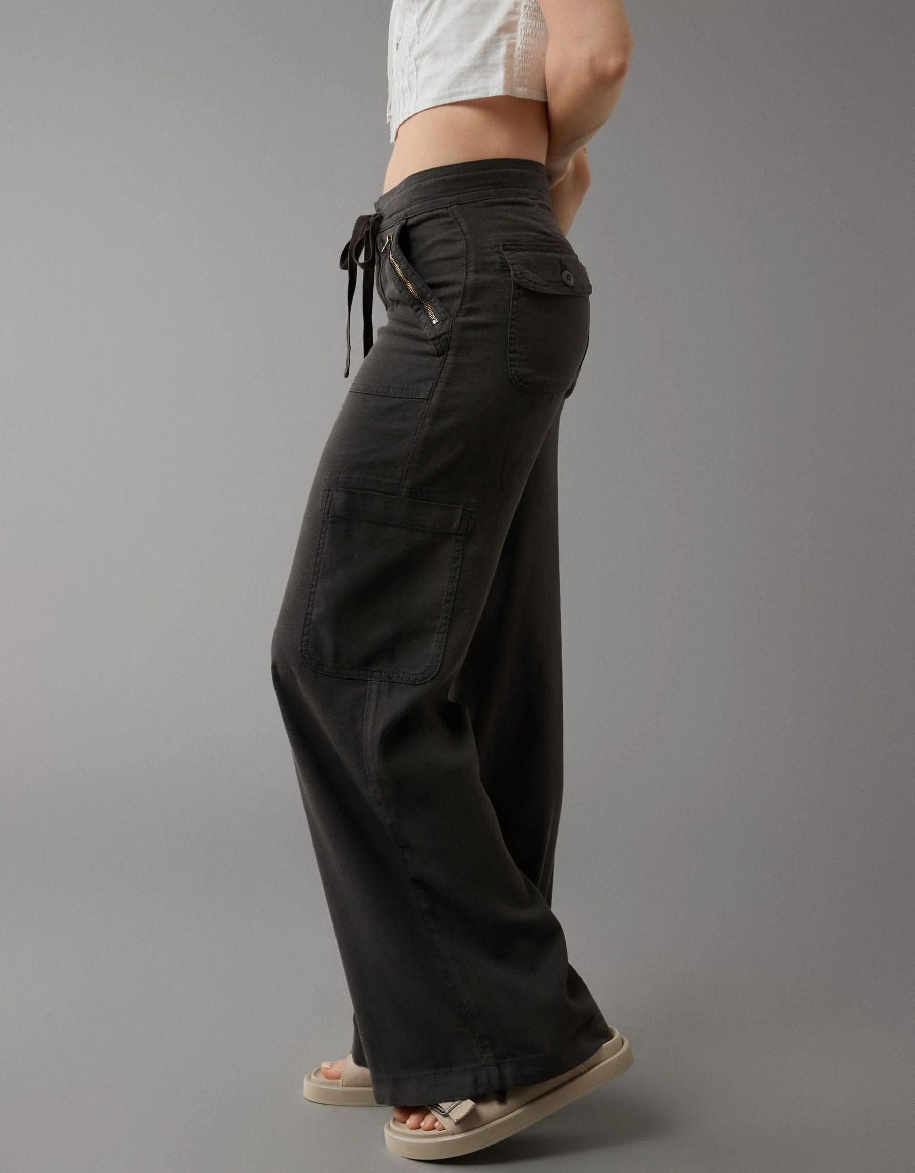 💥LAST DAY SALE 49% OFF!!🎁Linen-Blend Wide-Leg Cargo Pant - Image 10