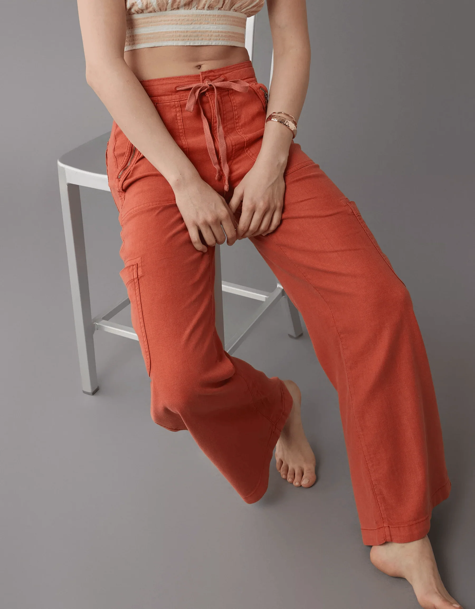 💥LAST DAY SALE 49% OFF!!🎁Linen-Blend Wide-Leg Cargo Pant - Image 4