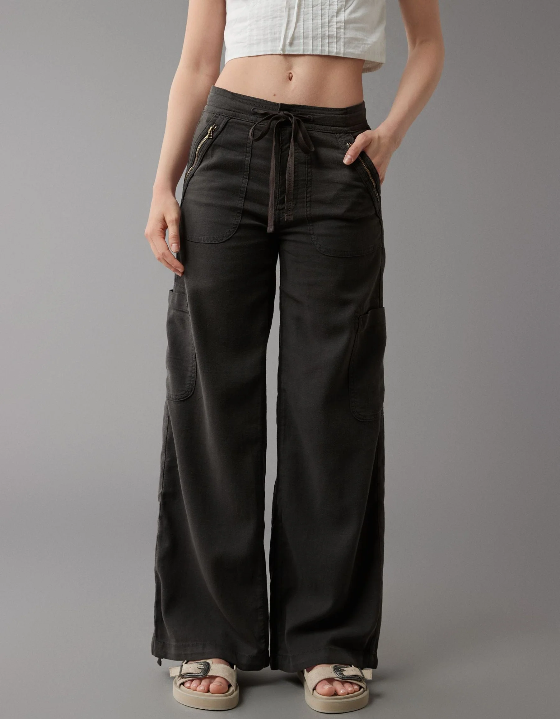 💥LAST DAY SALE 49% OFF!!🎁Linen-Blend Wide-Leg Cargo Pant - Image 8