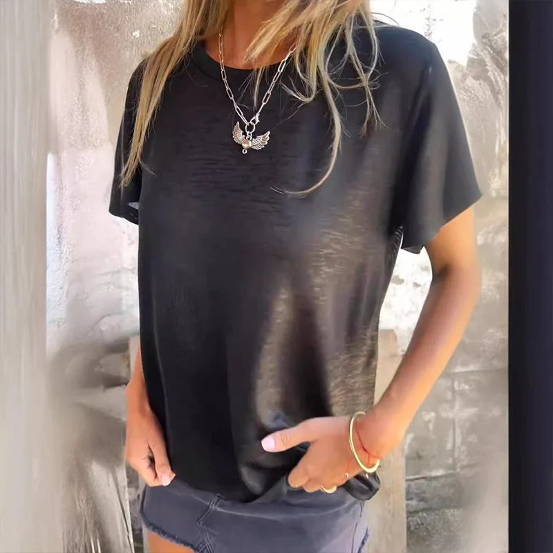🔥Hot Sale 49% OFF🔥Women Round Neck Short Sleeve T-shirt - Image 2