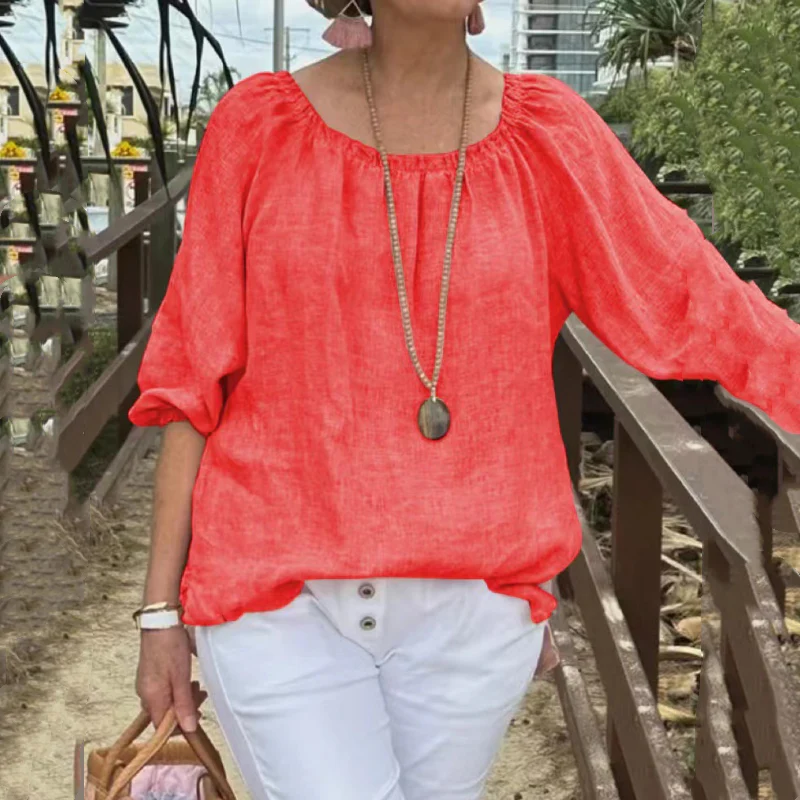 💥Limited time 49% off🔥Women's Plus Size Casual Top with Elastic Midi-Sleeve - Image 2