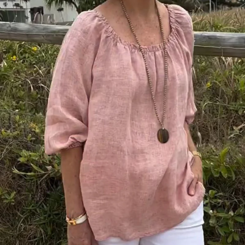 💥Limited time 49% off🔥Women's Plus Size Casual Top with Elastic Midi-Sleeve - Image 7