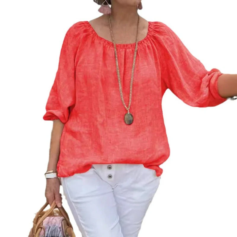💥Limited time 49% off🔥Women's Plus Size Casual Top with Elastic Midi-Sleeve - Image 9