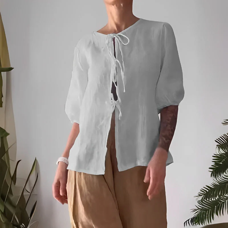 Women’s 2 Piece Outfits Tie Front Top & Pants - Image 6