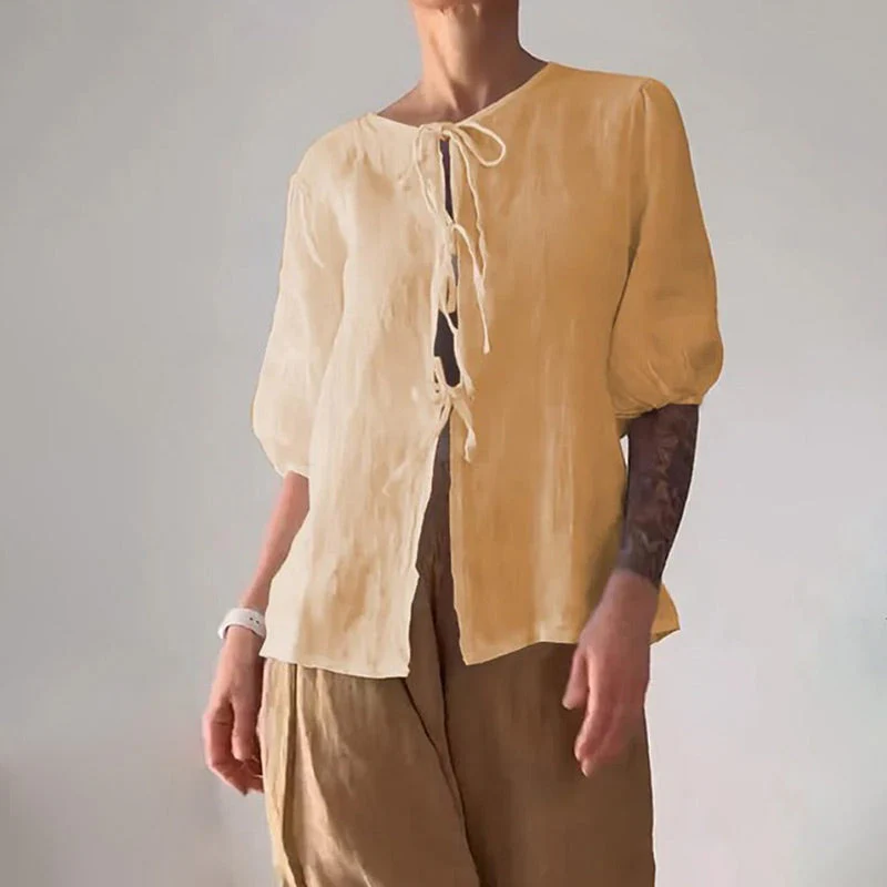 Women’s 2 Piece Outfits Tie Front Top & Pants - Image 7