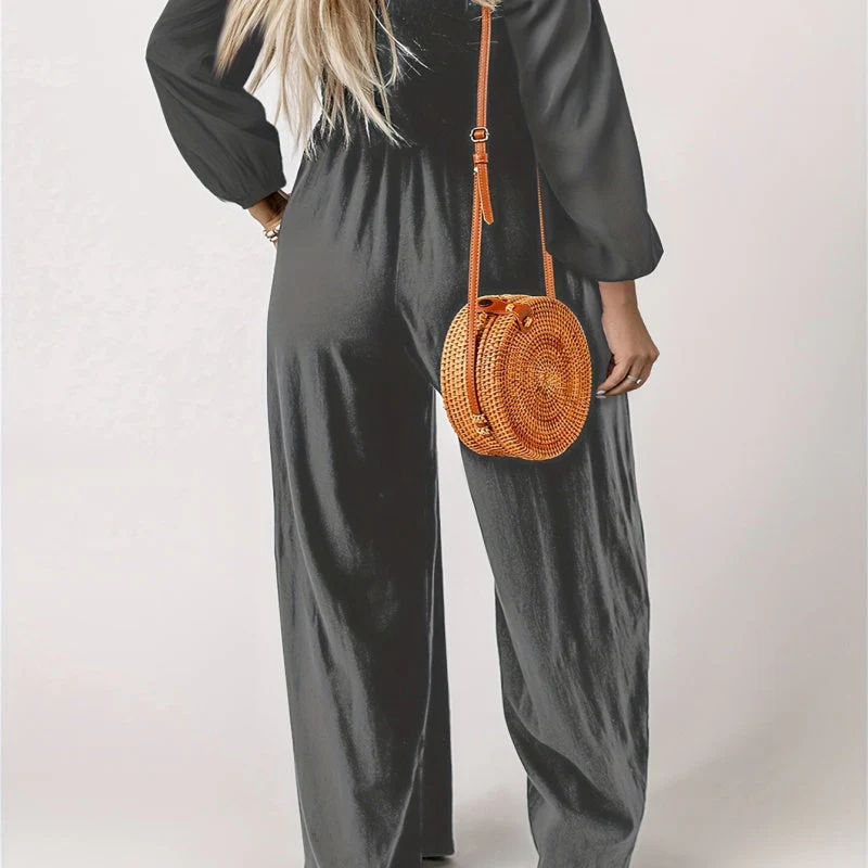 🏆LAST DAY PROMOTION 50% OFF💎Women's Casual Long Sleeve Wide Leg Pants Jumpsuit - Image 5
