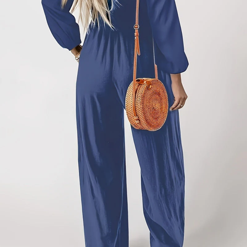 🏆LAST DAY PROMOTION 50% OFF💎Women's Casual Long Sleeve Wide Leg Pants Jumpsuit - Image 7