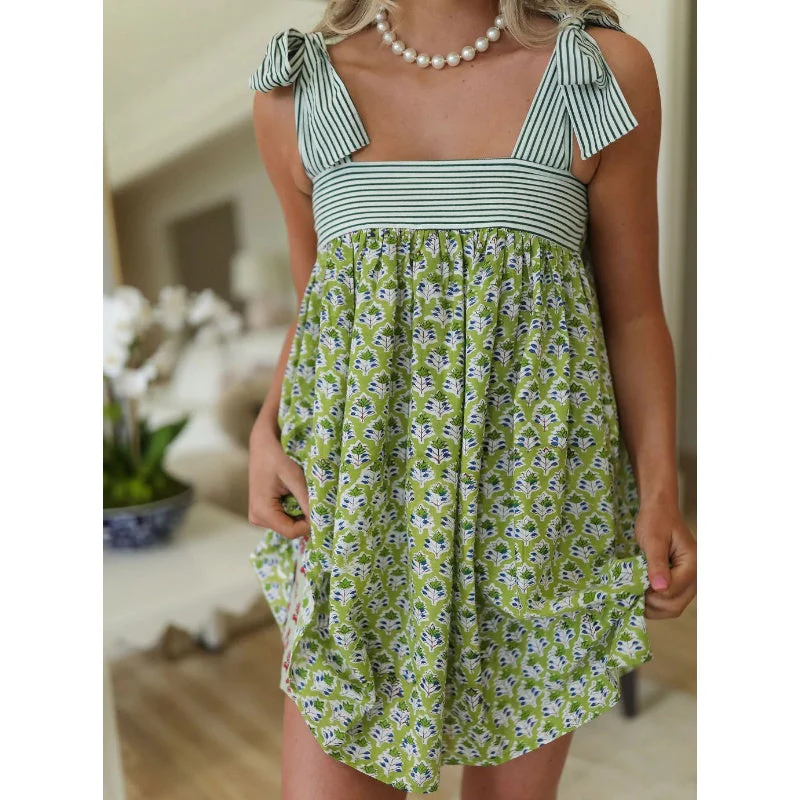 Women's Casual Square Neck Sleeveless Mini Dress - Image 7
