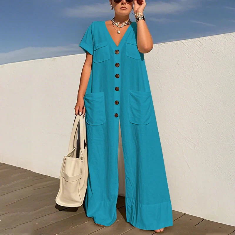 ⏳Time-limited Special⏰Women's Fashion V-Neck Loose Jumpsuit - Image 11