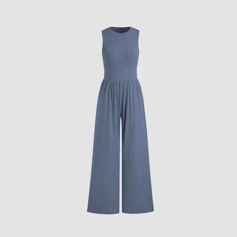 🔥Last Day Promotion 49% OFF 🔥Women’s Solid Sleeveless Wide Leg Jumpsuit - Image 10