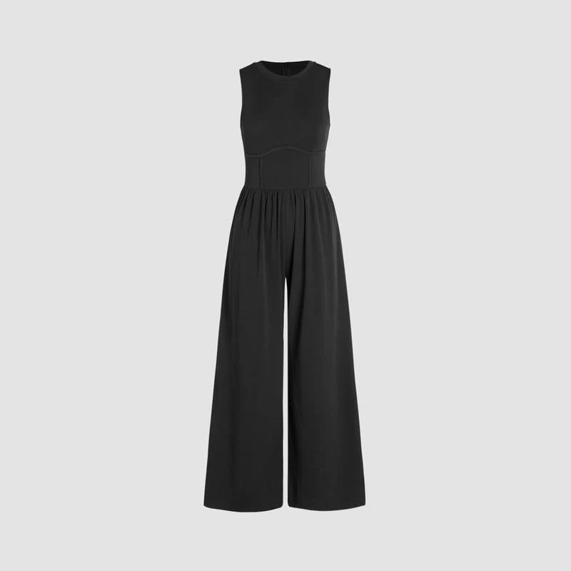 🔥Last Day Promotion 49% OFF 🔥Women’s Solid Sleeveless Wide Leg Jumpsuit - Image 9